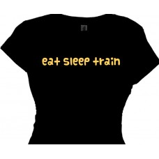 Eat Sleep Train Weight Lifting Tee | Girls Weight Training T-Shirt